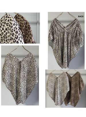 画像1: ●期間限定/ご予約5倍ポイント●【1/24 Margaux vintage】レオパードシャーリングトップス（予約/3-4）