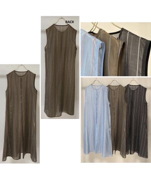 画像1: ●期間限定/ご予約5倍ポイント●【1/24 Margaux vintage】シアーストライプノースリーブPO（予約/3-4）