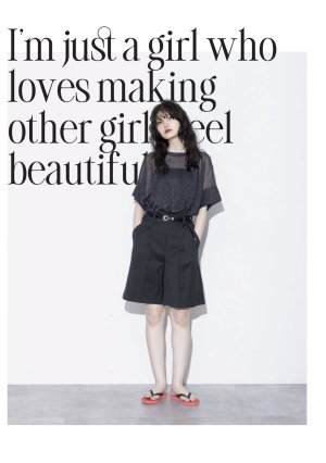 画像1: ●期間限定/ご予約5倍ポイント●【1/24 Margaux vintage】ピンストライプハーフパンツ（予約/3-4）