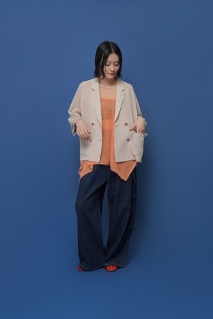 画像3: ●期間限定/ご予約10倍ポイント●【1/23 CYAN TOKYO】オーバータックリネンデニムワイド（予約/4-5）