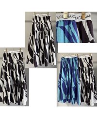 ●期間限定/ご予約5倍ポイント●【1/24 Margaux vintage】ロゴウエストジオメトリックスカート（予約/4-5）