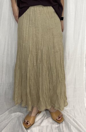 画像1: ●期間限定/ご予約5倍ポイント●【1/26 PRIORITY】リネンマキシスカート（予約/4-5）