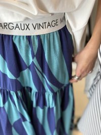 ●期間限定/ご予約5倍ポイント●【1/24 Margaux vintage】ロゴウエストジオメトリックスカート（予約/4-5）