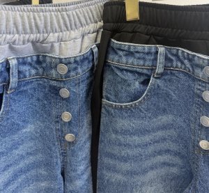 画像5: ●2/1までの期間限定販売●ご予約5倍ポイント【1/30 LIVEアイテム】●ヒップが76cmに見えちゃう？デニムドッキングスエットパンツ（予約/3）