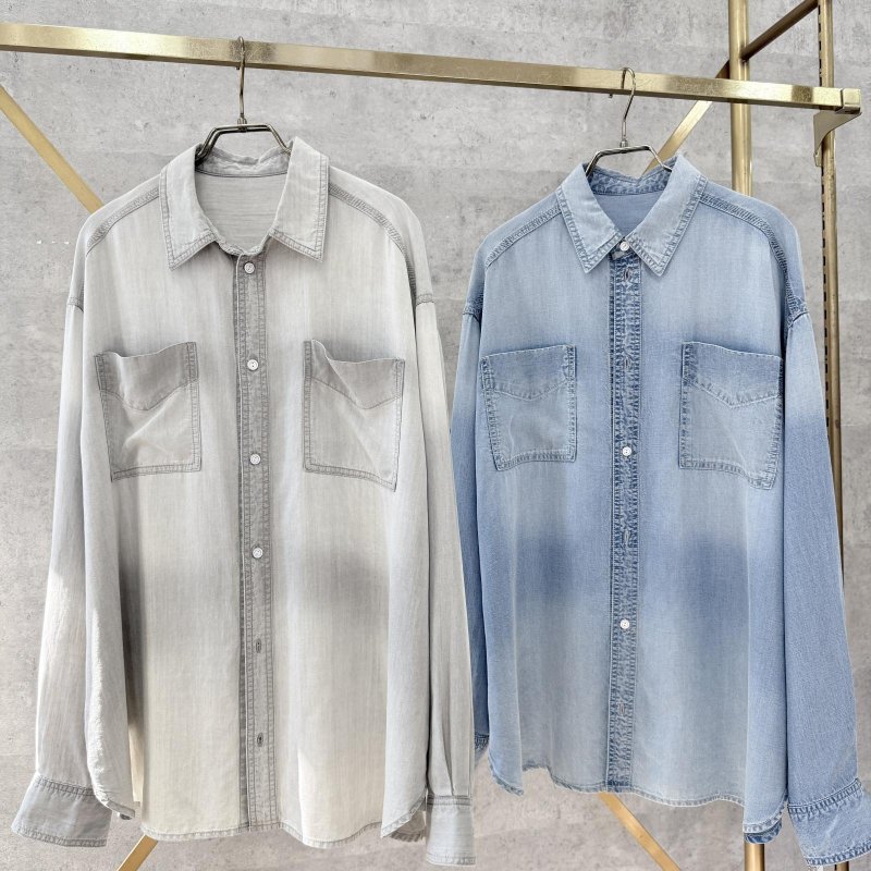 画像1: ●残り僅か●生産枠限り●【2/2 LIVEアイテム】●テンセルウォッシュカラーデニムシャツ（メーカー確認後取り寄せ） (1)