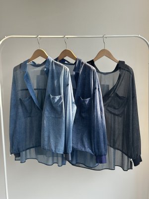 画像4: ●数量限定/メーカー在庫限り●【2/14LIVE】シアーデニム前後差スキッパーシャツ