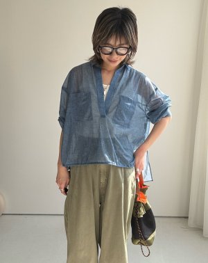 画像1: ●数量限定/メーカー在庫限り●【2/14LIVE】シアーデニム前後差スキッパーシャツ