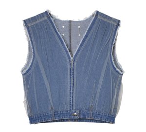画像1: ●ご予約5倍ポイント対象【2/16 LIVE】チュールレイヤードデニムベスト（予約/4月）