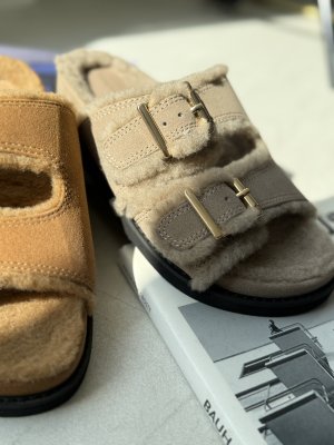 画像4: ●ご予約10倍ポイント対象●【2/27 ご紹介アイテム】Wベルトファーサンダル（予約/6-7月）