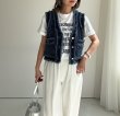 画像6: ●大大大人気‼︎追加生産決定‼︎●身長問わずおすすめ◎【3/9 LIVEアイテム】●フリンジデニムベスト（予約/4） (6)