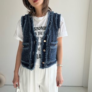 画像1: ●身長問わずおすすめ◎【3/9 LIVEアイテム】●フリンジデニムベスト（メーカー確認後確保）