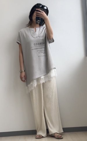 画像7: ●ご予約5倍ポイント対象●【3/13 ayane LIVEアイテム】●アシンメトリーストライプロゴトップス（予約/6月）