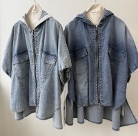 ●ご予約5倍ポイント対象●【3/13 LIVEアイテム】●ストレッチダンガリーポンチョ（予約/5-6月）