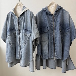 画像1: ●ご予約5倍ポイント対象●【3/13 LIVEアイテム】●ストレッチダンガリーポンチョ（予約/5-6月）