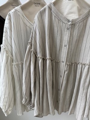 画像2: ●ご予約5倍ポイント対象●【3/13 ayane LIVEアイテム】●ピンストライプボリュームスリーブシャツ（予約/5-6月）
