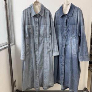 画像1: ●ご予約5倍ポイント対象●【3/13 ayane LIVEアイテム】●ストレッチダンガリーロングシャツ（予約/5-6月）