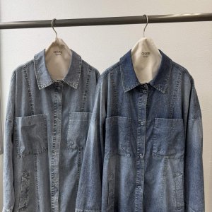 画像2: ●ご予約5倍ポイント対象●【3/13 ayane LIVEアイテム】●ストレッチダンガリーロングシャツ（予約/5-6月）