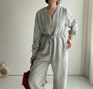 画像4: ●メーカー在庫限り【3/16 LIVEアイテム】●Vネックジップスエットジャンプスーツ（メーカー確認後確保）