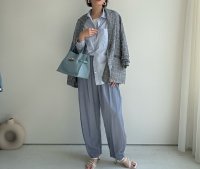 ●高身長サイズが登場!!●生産枠限り【3/16 LIVEアイテム】●さらさら春夏タックボリュームパンツ（予約）