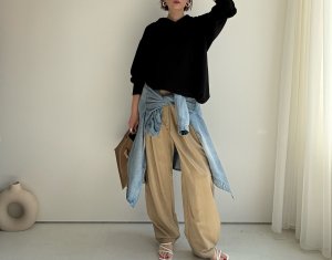 画像14: ●高身長サイズが登場!!●生産枠限り【3/16 LIVEアイテム】●さらさら春夏タックボリュームパンツ（予約）