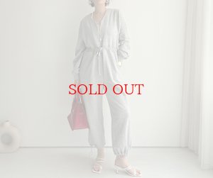 画像2: ●メーカー在庫限り【3/16 LIVEアイテム】●Vネックジップスエットジャンプスーツ（メーカー確認後確保）