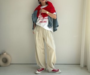 画像18: ●高身長サイズが登場!!●生産枠限り【3/16 LIVEアイテム】●さらさら春夏タックボリュームパンツ（予約）