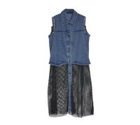 ●期間限定ご予約5倍ポイント●【3/25LIVEアイテム】デニムメッシュ切替ジレワンピ（予約/5月）