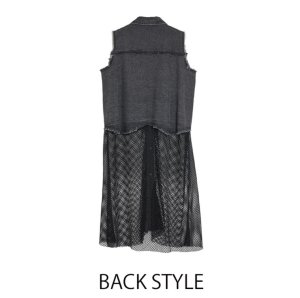 画像3: ●期間限定ご予約5倍ポイント●【3/25LIVEアイテム】デニムメッシュ切替ジレワンピ（予約/5月）