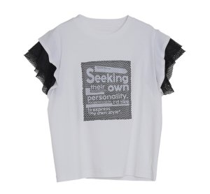 画像1: ●期間限定ご予約5倍ポイント●【3/25LIVEアイテム】メッシュ切替デザインロゴトップス（予約/5月）