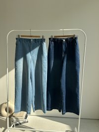 ●メーカー在庫限りで終売●【3/28 LIVEアイテム】接触冷感/吸水速乾/真夏OK◎さらさらワイドデニム（メーカー確認後確保）