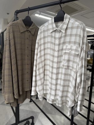 画像2: ●SALE●メーカー在庫限り●【3/31 LIVEアイテム】とろみチェックオーバーシャツ