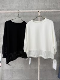 ●期間限定●ご予約5倍ポイント●【4/3LIVEアイテム】パンチング切替トップス（予約/5月）