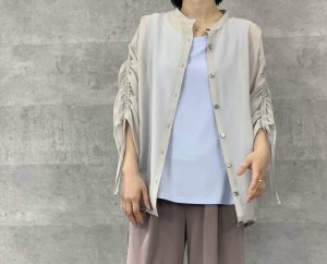 画像3: ●期間限定●ご予約5倍ポイント●【4/3LIVEアイテム】ギャザースリーブシアーブラウス（予約/5月）