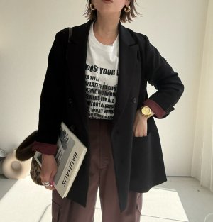 画像2: ●期間限定●ご予約10倍ポイント●【4/11LIVEアイテム】配色ダブルジャケット（予約/8-9月）