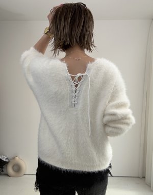 画像9: ●期間限定●ご予約10倍ポイント●【4/11LIVEアイテム】2WAYシャギーレースアップニット（予約/9-10月）