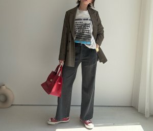 画像2: ●私たちの推しデニムに新型登場！●期間限定●ご予約10倍ポイント●【4/11LIVEアイテム】ワイドストレートデニム（予約/8-9月）