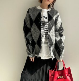 画像4: ●期間限定●ご予約10倍ポイント●【4/11LIVEアイテム】アーガイル2WAYニットカーディガン（予約/9-10月）