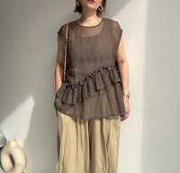 ●メーカー在庫限り●【4/15 LIVEアイテム】シアーアシメフリルブラウス（メーカー確認後確保）（予約/5月）