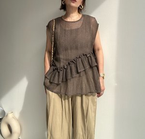 画像1: ●メーカー在庫限り●【4/15 LIVEアイテム】シアーアシメフリルブラウス（メーカー確認後確保）（予約/5月）