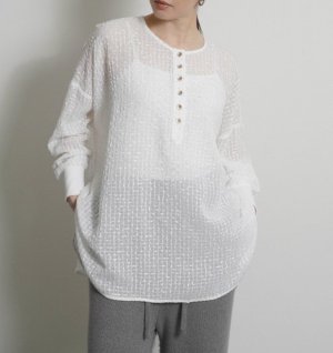 画像1: ●期間限定●ご予約10倍ポイント●【4/18LIVEアイテム】CYAN TOKYO ●ループカットシアジャガードヘンリー（予約/8-9月）