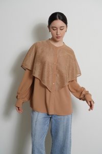 ●期間限定●ご予約10倍ポイント●【4/18LIVEアイテム】CYAN TOKYO ●ラメメッシュケープレイヤーシャツ（予約/9-10月）