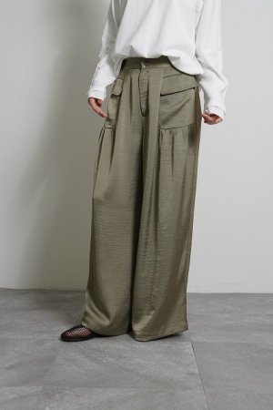 画像1: ●期間限定●ご予約10倍ポイント●【4/18LIVEアイテム】CYAN TOKYO ●ギャザーポケットサテンワイド（予約/9-10月）