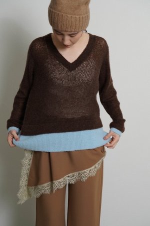 画像2: ●期間限定●ご予約10倍ポイント●【4/18LIVEアイテム】CYAN TOKYO ●配色レイヤーモヘアニット（予約/9-10月）