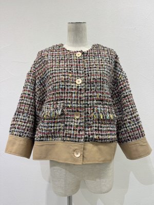 画像3: ●期間限定●ご予約10倍ポイント●【4/18LIVEアイテム】CYAN TOKYO ●ハーフスリーブMIXツイードジャケット（予約/8-9月）