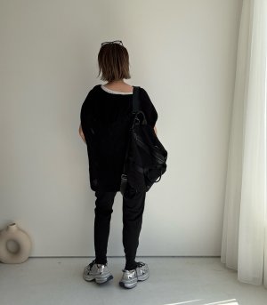 画像9: ●LAMERオリジナル【4/18LIVEアイテム】ブラックバイカラーパンツ