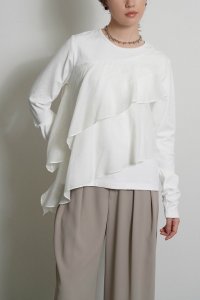 ●期間限定●ご予約10倍ポイント●【4/18LIVEアイテム】CYAN TOKYO ●アシメフリルコンビトップス（予約/8-9月）