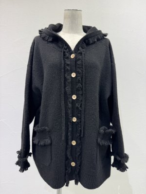 画像10: ●期間限定●ご予約10倍ポイント●【4/18LIVEアイテム】CYAN TOKYO ●トリムフリンジニットフーディ（予約/9-10月）