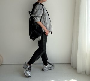 画像10: ●LAMERオリジナル【4/18LIVEアイテム】ブラックバイカラーパンツ