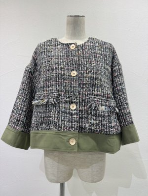 画像4: ●期間限定●ご予約10倍ポイント●【4/18LIVEアイテム】CYAN TOKYO ●ハーフスリーブMIXツイードジャケット（予約/8-9月）