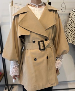 画像5: ●期間限定●ご予約10倍ポイント●【Margaux Vintage】●バルーンスリーブミドル丈トレンチ（予約/8-9月）